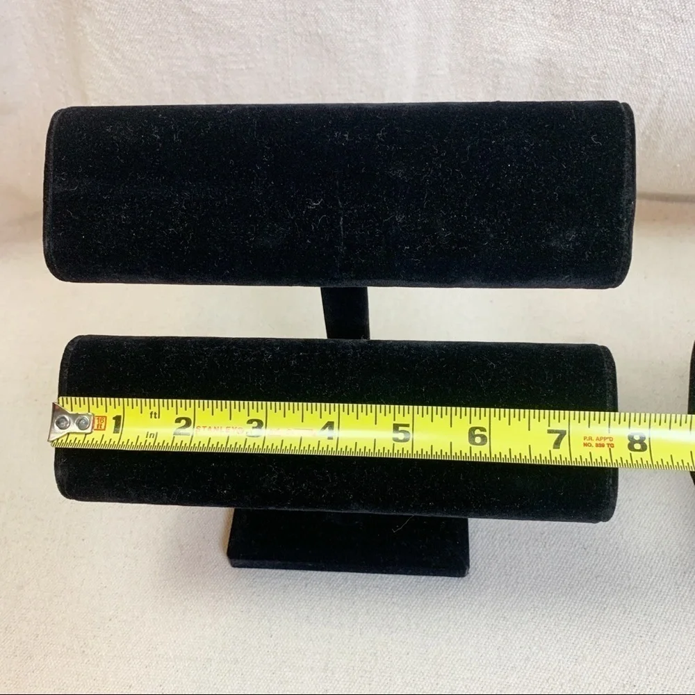Pair Black Velvet Bracelet Holders
